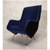 Paire De Fauteuils Italiens – Aldo Morbelli Pour Isa Bergamo – Bleu Nuit – Ca 1950 16