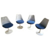 Eero Saarinen & Knoll, 4 Blue Swivel Tulip Chairs 7