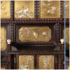 Bureau Japonais et Anglais en laque noir et rouge à panneaux laqué d’or et incrustations, XIXe 19