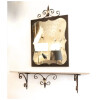 Console en fer forgé et laiton doré de la Maison Honoré des années 60 avec miroir assorti. 10