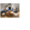 Eero Saarinen & Knoll, 4 Blue Swivel Tulip Chairs 8