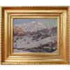 ABRATE Angelo Peinture XXè siècle Soleil sur le Mont Blanc Huile signée 12