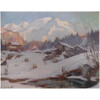 ABRATE Angelo Peinture XXè siècle Soleil sur le Mont Blanc Huile signée 13