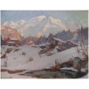 ABRATE Angelo Peinture XXè siècle Soleil sur le Mont Blanc Huile signée 19