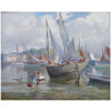 BARNOIN Henri tableau 20ème siècle Bretagne port de Concarneau Peinture huile sur toile signée 19