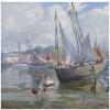 BARNOIN Henri tableau 20ème siècle Bretagne port de Concarneau Peinture huile sur toile signée 18