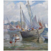 BARNOIN Henri tableau 20ème siècle Bretagne port de Concarneau Peinture huile sur toile signée 16