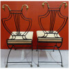 Paire de chaises Art Déco en bronze dossier lyre 10