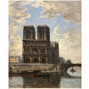 FRANK BOGGS Ecole Américaine Paris Notre Dame et La Seine Huile sur toile signée 15