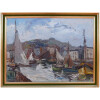 HERBO Fernand Peinture Française XXème siècle Vue de Normandie Honfleur et son port Huile sur toile signée 14