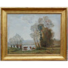 JAPY Louis Aimé Tableau 19ème Siècle Ecole De Barbizon Huile Sur Toile signée 10