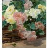 JEANNIN Georges Peinture Française 19è siècle Panier de roses Huile sur toile signée 21