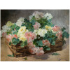 JEANNIN Georges Peinture Française 19è siècle Panier de roses Huile sur toile signée 19