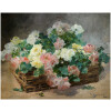 JEANNIN Georges Peinture Française 19è siècle Panier de roses Huile sur toile signée 26