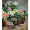 JEANNIN Georges Peinture Française 19è siècle Panier de roses Huile sur toile signée 28