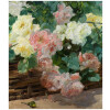 JEANNIN Georges Peinture Française 19è siècle Panier de roses Huile sur toile signée 29