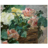 JEANNIN Georges Peinture Française 19è siècle Panier de roses Huile sur toile signée 30