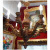 LUSTRE EN BOIS SCULPTE SIX BRANCHES DE LUMIERES STYLE XVIIème SIECLE 12