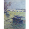 LUCE Maximilien Peinture postimpressionniste début 20è siècle Paris, les inondations près du Pont Neuf vers 1910 Huile sur toile marouflée sur carton 27