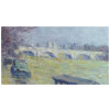 LUCE Maximilien Peinture postimpressionniste début 20è siècle Paris, les inondations près du Pont Neuf vers 1910 Huile sur toile marouflée sur carton 28