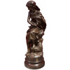 MOREAU Mathurin Bronze Ancien Original Signé XIXème Siècle Maternité Jeune Femme avec son enfant 21