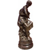 MOREAU Mathurin Bronze Ancien Original Signé XIXème Siècle Maternité Jeune Femme avec son enfant 20