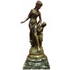 Moreau Mathurin Bronze Signé Ancien Original 19ème Siècle “La Reconnaissance” 14