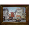 Leon ZEYTLINE Ecole Russe 20è siècle Vue de Paris Le moulin rouge Huile sur toile signée 18