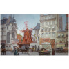 Leon ZEYTLINE Ecole Russe 20è siècle Vue de Paris Le moulin rouge Huile sur toile signée 27