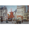 Leon ZEYTLINE Ecole Russe 20è siècle Vue de Paris Le moulin rouge Huile sur toile signée 20