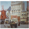 Leon ZEYTLINE Ecole Russe 20è siècle Vue de Paris Le moulin rouge Huile sur toile signée 22