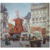 Leon ZEYTLINE Ecole Russe 20è siècle Vue de Paris Le moulin rouge Huile sur toile signée 23