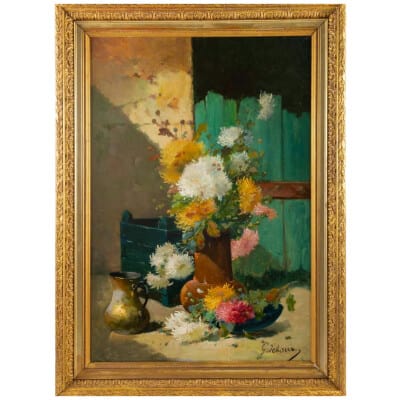Emile Godchaux (1860 – 1938): Bouquet de chrysanthèmes.