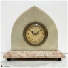 Pendule Art-Deco onyx et marbre Seignol Paris avec mouvement 8 jours, larg. 21 cm, Deb XXe 5