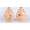 Paire de Vases roses forme gourde XIXème Minton 12