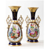 Paire de vases bleu de Sèvres Bayeux XIXème 22