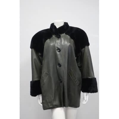 manteau Yves Saint Laurent cuir et fourrure VENDU SOLD