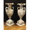 Grande Paire De Vases En Albâtre Italie Fin XIXème H : 72 Cm 22