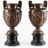 Ferdinand Barbedienne (1810-1892), Paire de cassolettes en bronze sur socle en marbre noir, XIXe 15