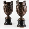 Ferdinand Barbedienne (1810-1892), Paire de cassolettes en bronze sur socle en marbre noir, XIXe 17