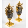 Paire de vases en marbre et monture en bronze doré. XIX ème siècle. 9