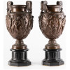 Ferdinand Barbedienne (1810-1892), Paire de cassolettes en bronze sur socle en marbre noir, XIXe 20