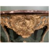 Console Italienne XVIII ème siècle en bois peint et doré. 13