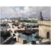 BARNOIN Henri tableau 20ème siècle “Concarneau (Bretagne) Le marché” Peinture huile sur toile signée 26