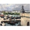 BARNOIN Henri tableau 20ème siècle “Concarneau (Bretagne) Le marché” Peinture huile sur toile signée 22