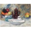 CAMOIN Charles Peinture 20è siècle Nature morte Coupe de fruits et cafetière Huile sur toile signée 17