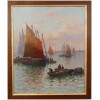 Timmermans Louis Ecole Française 19è Marine Barques Sardinières Huile Sur Toile Signée datée 24