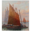 Timmermans Louis Ecole Française 19è Marine Barques Sardinières Huile Sur Toile Signée datée 19