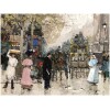 Galien Laloue Eugène French Painting 20th Century View Of Paris Animation Boulevard St Denis Gouache signée 20