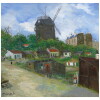 Elisée MACLET Tableau Français 20ème siècle Paris Montmartre Moulin de La Galette Le maquis Huile Signée 17